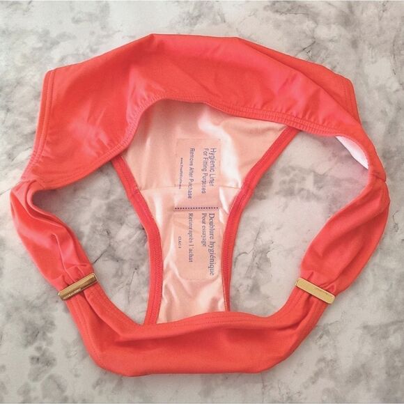 Victoria's Secret 2014 Coral Side Logo Lowrise Bikini Bottoms Large NWOT - Picture 10 of 16